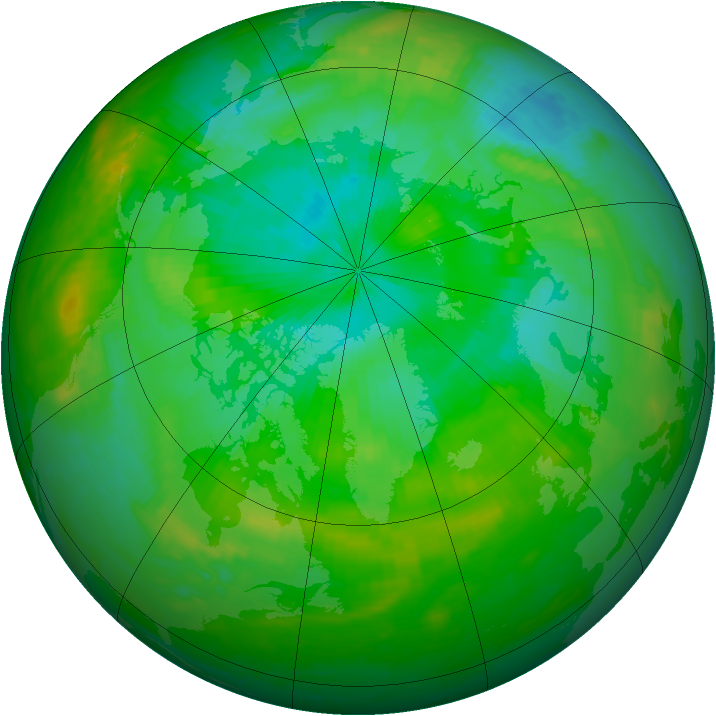 Arctic ozone map for 27 July 1989